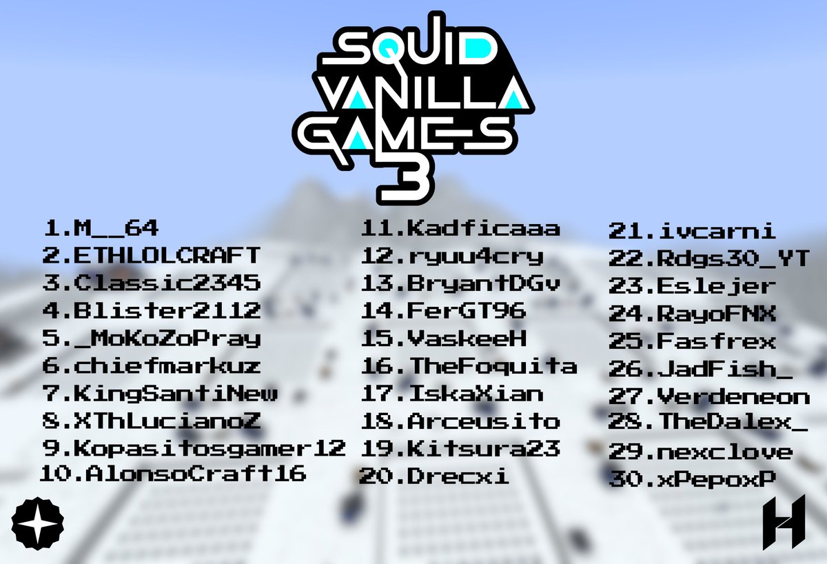 MeteorStudioMC's tweet photo. ❄️ PRIMERA LISTA DE PARTICIPANTES - SQUID VANILLA GAMES 3 ❄️

¡Todavía quedan huecos!

Formulario: https://t.co/Le1io7s7TN https://t.co/7sO53x1snx
