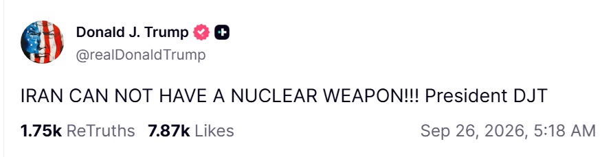 TrumpDailyPosts's tweet photo. Obama said the same thing. So did Biden. The difference is how it is handled.

Obama sent billions to Iran including pallets of cash, and this, right after Iran seized a U.S. military boat and took its crew hostage.

Biden was no different. Appeasement and money to Iran.

President Trump finally decided to end the madness and stop Iran from ever getting a nuclear weapon and funding Hezbollah, Hamas to attack Americans over the years.

47 years ago, Iran seized the U.S. embassy in Tehran and took 66 Americans as hostage. Then Iran killed American after American in Beirut, Iraq, Afghanistan, etc.

Finally a President that is getting justice now over appeasement.