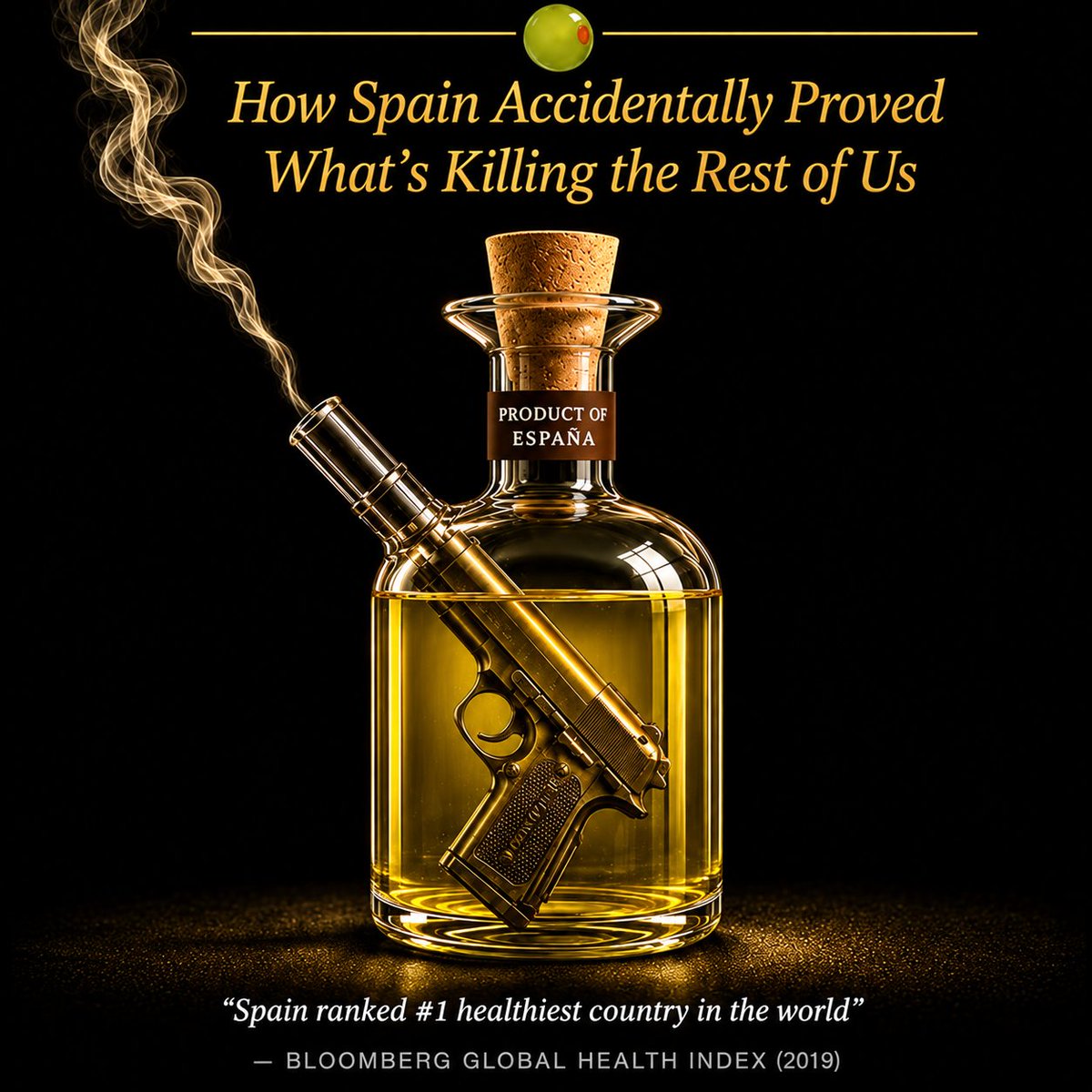 jamesabeckett's tweet photo. For 40 years, the world ran a metabolic experiment on itself.
Spain was the unwitting control group.
The results are in.

One part history. One part data. One part solution.

The Spanish Smoking Gun. Now on Kindle