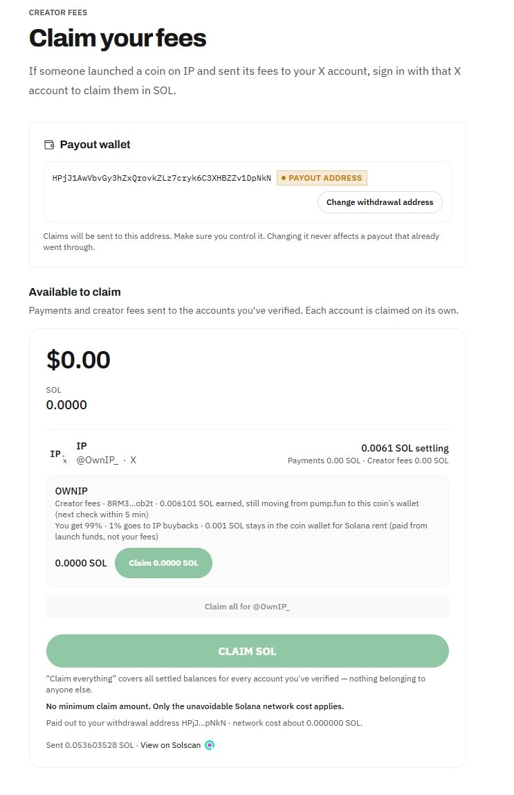 OwnIP_'s tweet photo. X mode is fully working now

Paid is US only, takes 20% and is 18+

We are worldwide, 1% for buybacks and any age can create a X coin on IP https://t.co/YXdDbrW75X