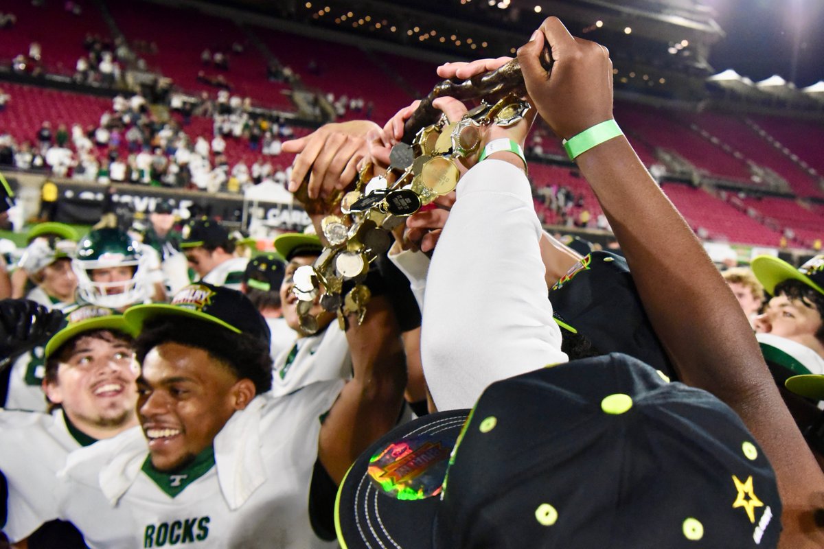 GoRocks's tweet photo. The Shillelagh stays with Trinity High School! What a GREAT Pride Week that continued with the varsity Football Rocks defeating St. X 44-0 https://t.co/GXIoTPVLHp