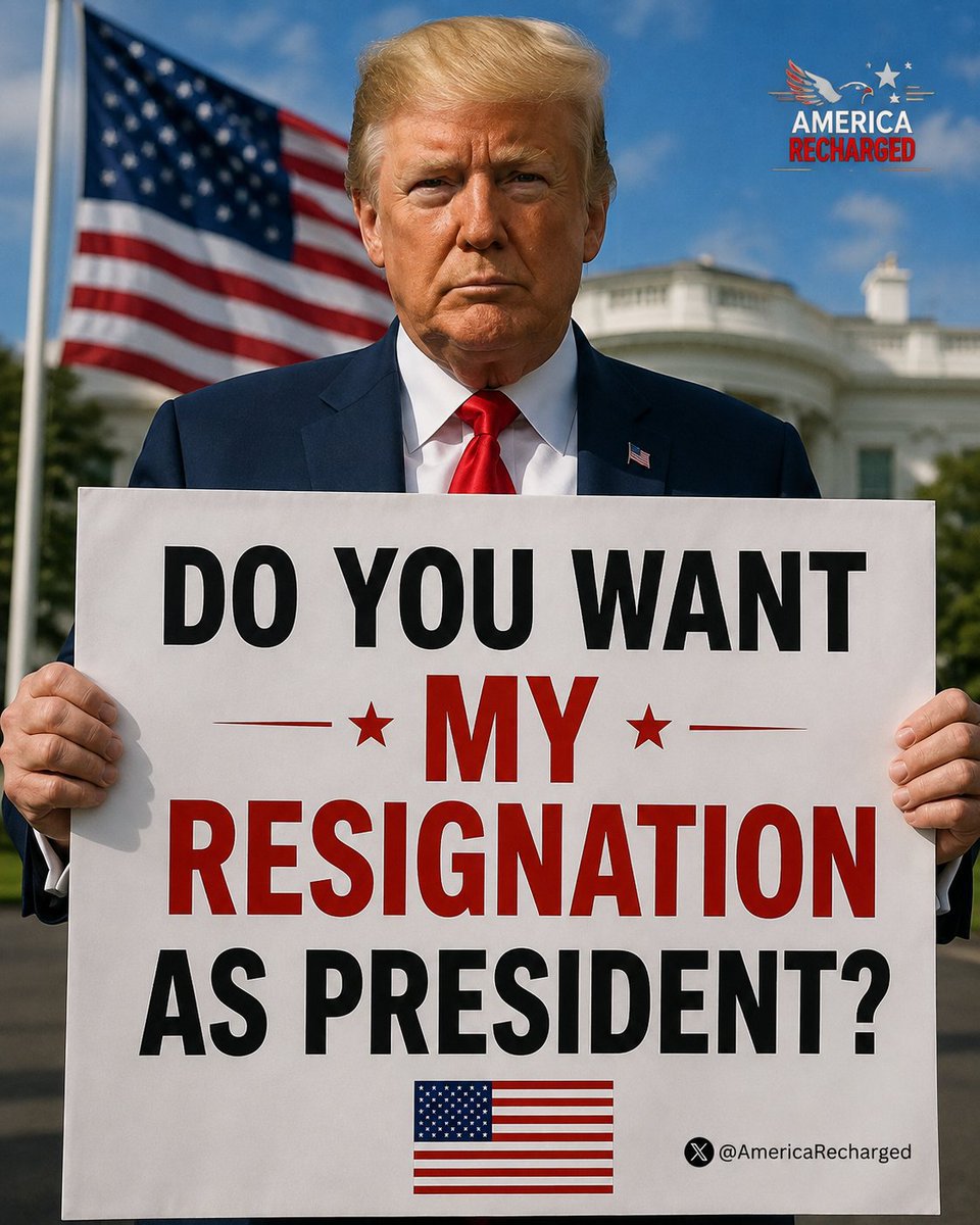 LandLover56's tweet photo. 🇺🇸 Trump is asking America directly:

Do you want my resignation as President?

YES 🟢

No 🔴 https://t.co/4NMEXzEJok