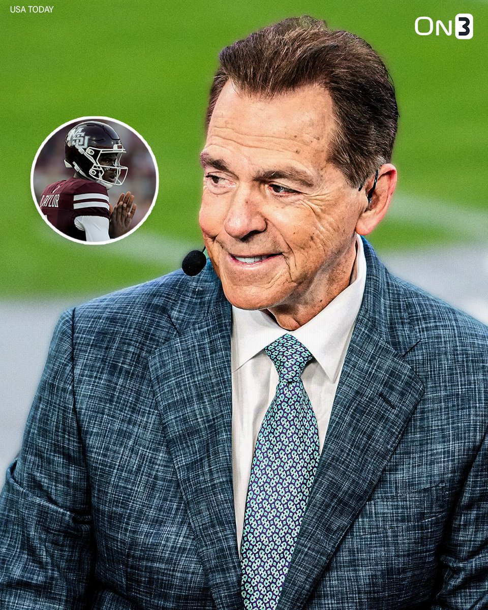On3's tweet photo. NEW: Nick Saban on Mississippi State QB Kamario Taylor: 

"If I was coaching right now, I’d be trying to get KaMario Taylor to get in the portal."

(via @CollegeGameDay) 

https://t.co/vURClt3cks
