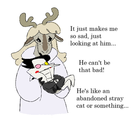 zoltaryba's tweet photo. He's not exactly thrilled about being carried around like an infant, but not fully against it either 
#deltarune #spamton #noelle https://t.co/mns7Z1XfwQ