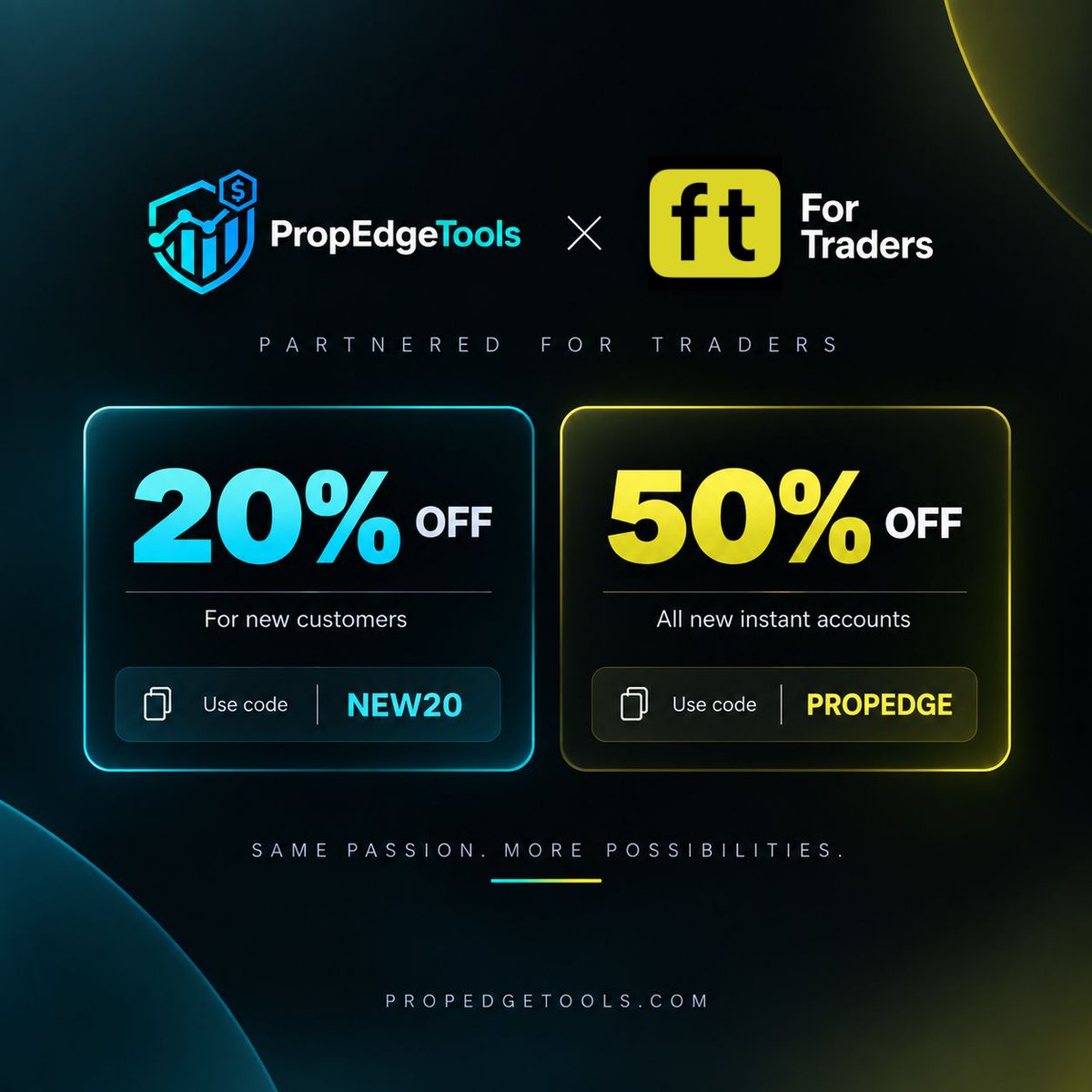 propedgetools's tweet photo. Ad | EXCLUSIVE FOR TRADERS🔥

New to For Traders?💥

💸Pick your offer. Keep more in your account.

🔗 https://t.co/YYwF0wpFki 

#ForTraders #Trading #PropTrading #Forex #TradingDeals #TradingOffers #Tradingdiscounts https://t.co/kg0K9RH4EW