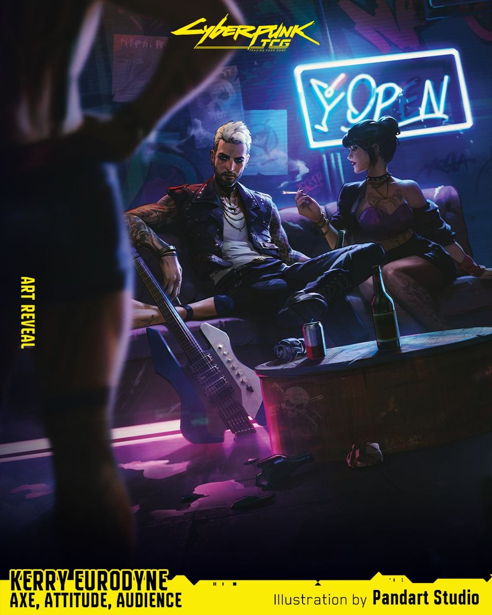Cyberpunk_TCG's tweet photo. The stage is yours. The spotlight is his.

Kerry Eurodyne: Axe, Attitude, Audience Retail Iconic Rare, illustrated by Pandart Studio.

Find your local Cyberpunk TCG store here👇🔗 https://t.co/7tO02msXpe