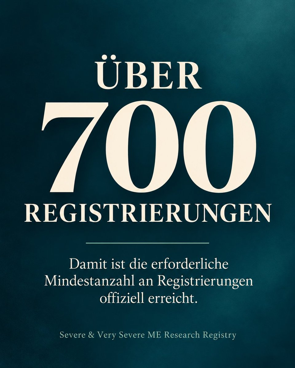 ME_Registry_GER's tweet photo. Über 700 Registrierungen: Damit ist die Mindestanzahl erreicht, um die regionale Verteilung schwer und schwerst an ME erkrankter Menschen auszuwerten. Dieser Meilenstein ist wichtig für die Planung von Forschung mit Hausbesuchen.

Böse Zungen behaupten, es gebe in Deutschland insgesamt vielleicht 1.000 ME-Betroffene. Das Register ist der traurige, aber notwendige Gegenbeweis.

#MECFS #Forschung #Research
