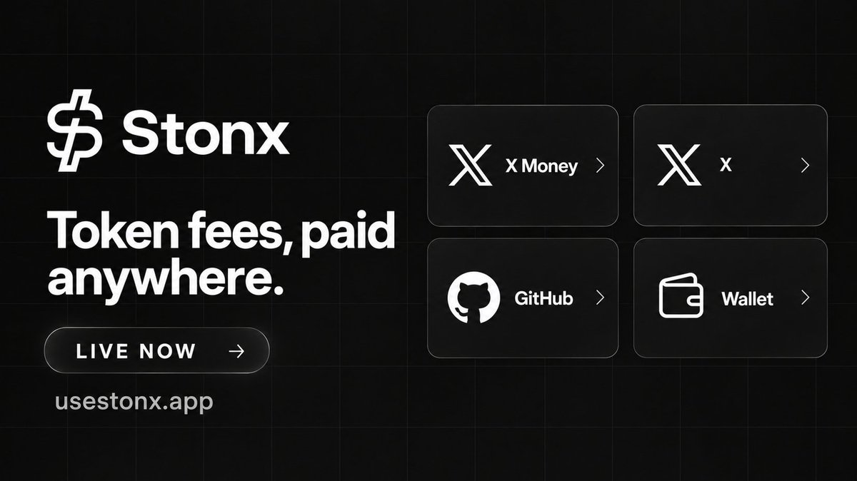 XUseStonx's tweet photo. Hello Stonk 👋
We’re Stonx — the fee-routing launch layer for https://t.co/ukfKZUff7R

Launch a token and route creator rewards to X Money, X, GitHub, or any Solana wallet.

80% to the recipient. 20% buys and burns $STONX.

We'd appreciate your support

CA: 8xvzGFP8kreKmQY12gzTfCk3BfJ1zV8zf3hsC4Sb3UM2