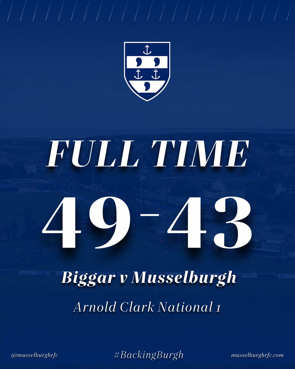 MusselburghRFC's tweet photo. /// FULL TIME RESULTS
Not to be on the road
#BackingBurgh https://t.co/ELSOuL6wbm