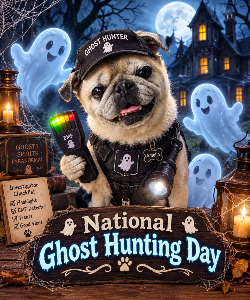 gingersnap599's tweet photo. Guess what day it is:
Happy #NationalGhostHuntingDay!!
👻🖤👻🖤 https://t.co/kIamc5USrW