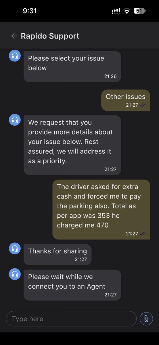 cajayeshg's tweet photo. @rapidoapp_ Constant failure to provide help / support. Been trying for last 3 days multiple times.  See attached image https://t.co/SJFKu9p86t