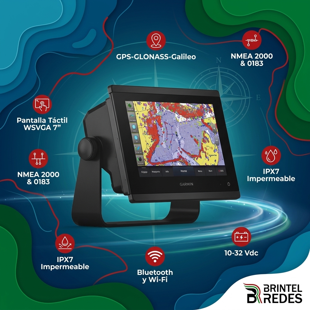BrintelMX's tweet photo. ¿Sabías que combinar GPS, GLONASS y Galileo te da una precisión milimétrica incluso en mar abierto? 🌊 

Este plotter Garmin de 7" no solo resiste cualquier salpicadura (IPX7), también centraliza los datos de tu embarcación con NMEA 2000 y Wi-Fi. Navegar conectado y con confianza https://t.co/CpkedYyb1o