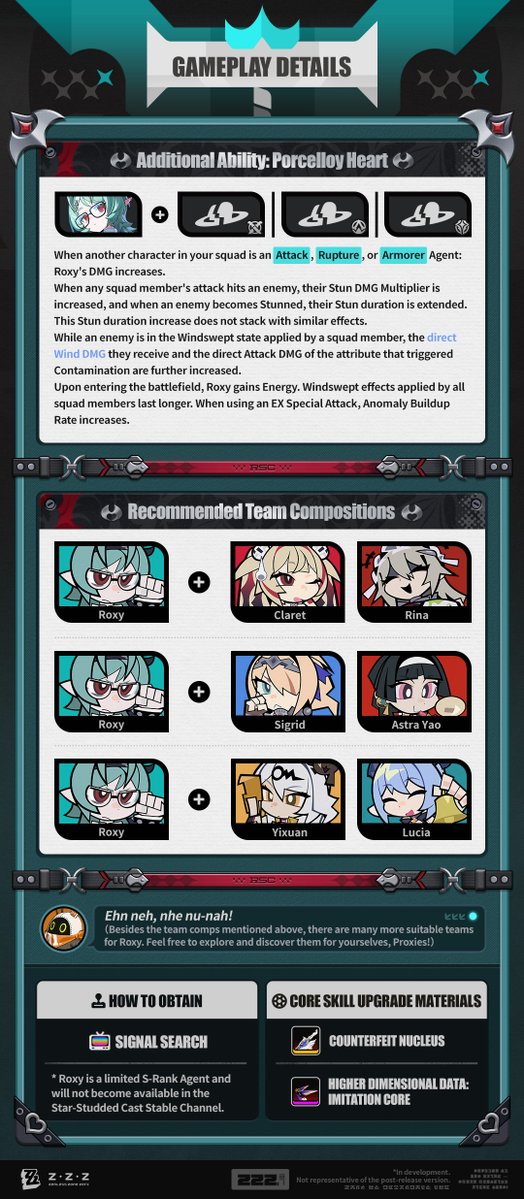 ZZZ_EN's tweet photo. Agent Mechanics Intro | Roxy

The update is almost complete...
Combat-related information for Roxy has been recorded in the database. Key content analysis complete. Please take a look.
"I'll grant you a peaceful slumber."

▼Details
https://t.co/QvbqV8AgOG

#zzzero #zenlesszonezero
#Roxy