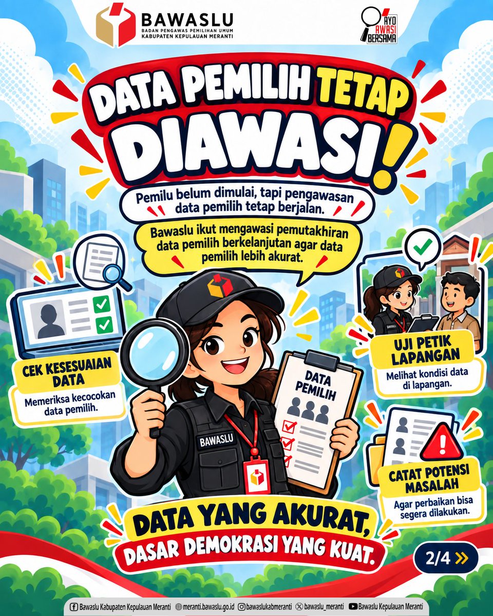 Bawaslu_Meranti's tweet photo. 👀 BAWASLU NGAPAIN SAAT TIDAK ADA PEMILU? https://t.co/Ze3xFROp4Q