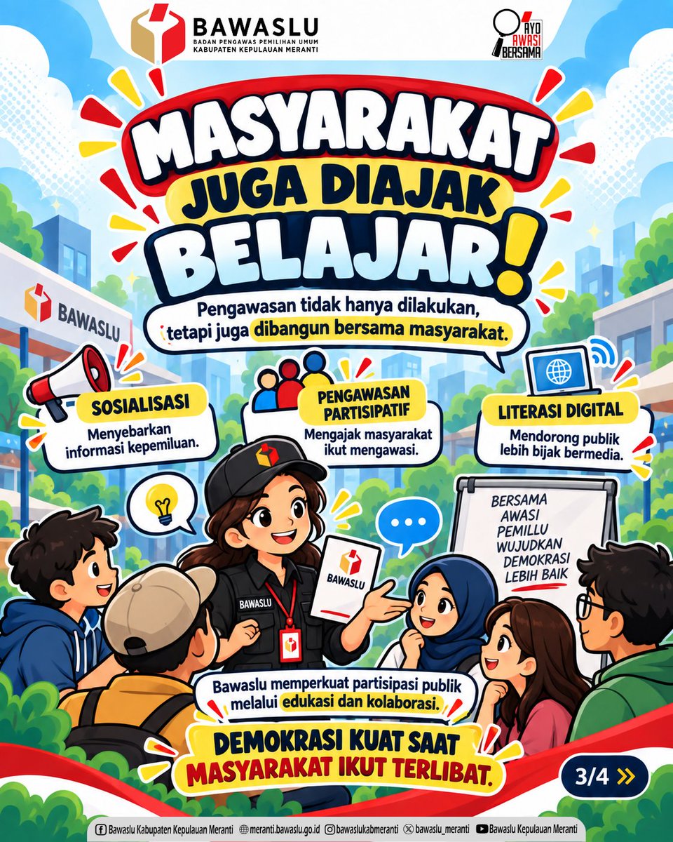 Bawaslu_Meranti's tweet photo. 👀 BAWASLU NGAPAIN SAAT TIDAK ADA PEMILU? https://t.co/Ze3xFROp4Q