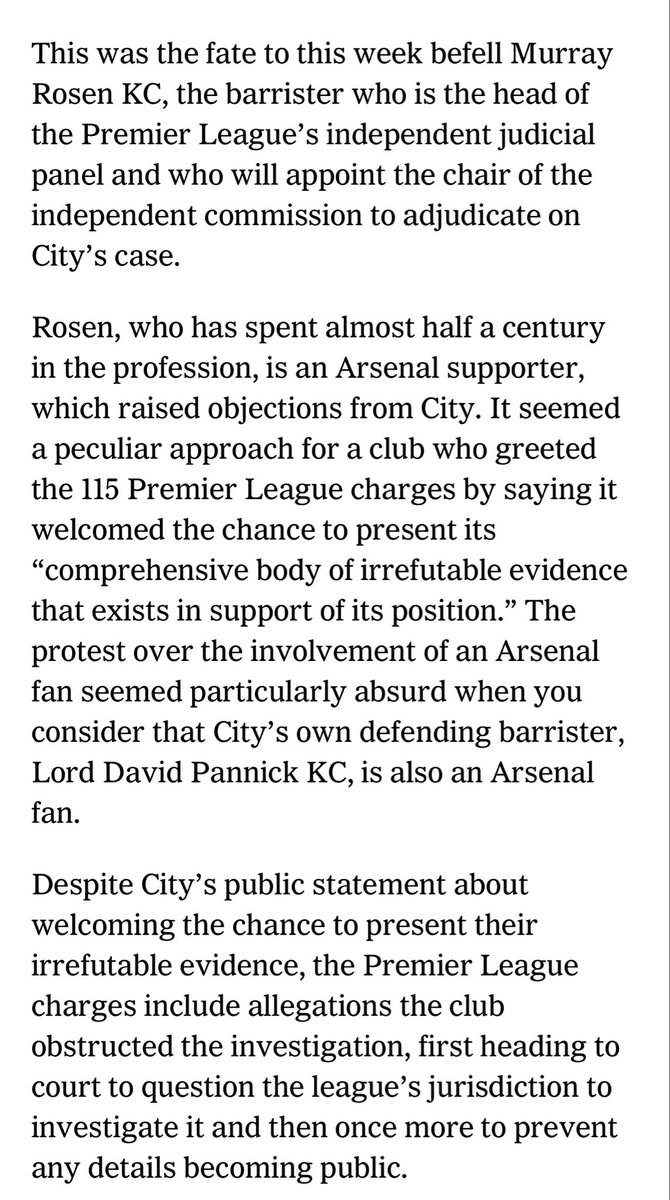 AdamCrafton_'s tweet photo. Some examples here of why Premier League rivals have so little empathy for City’s situation. It is not only the substance of the allegations, but how they have acted since. From a report in 2023 on @TheAthleticFC https://t.co/QX65Ib5Ids