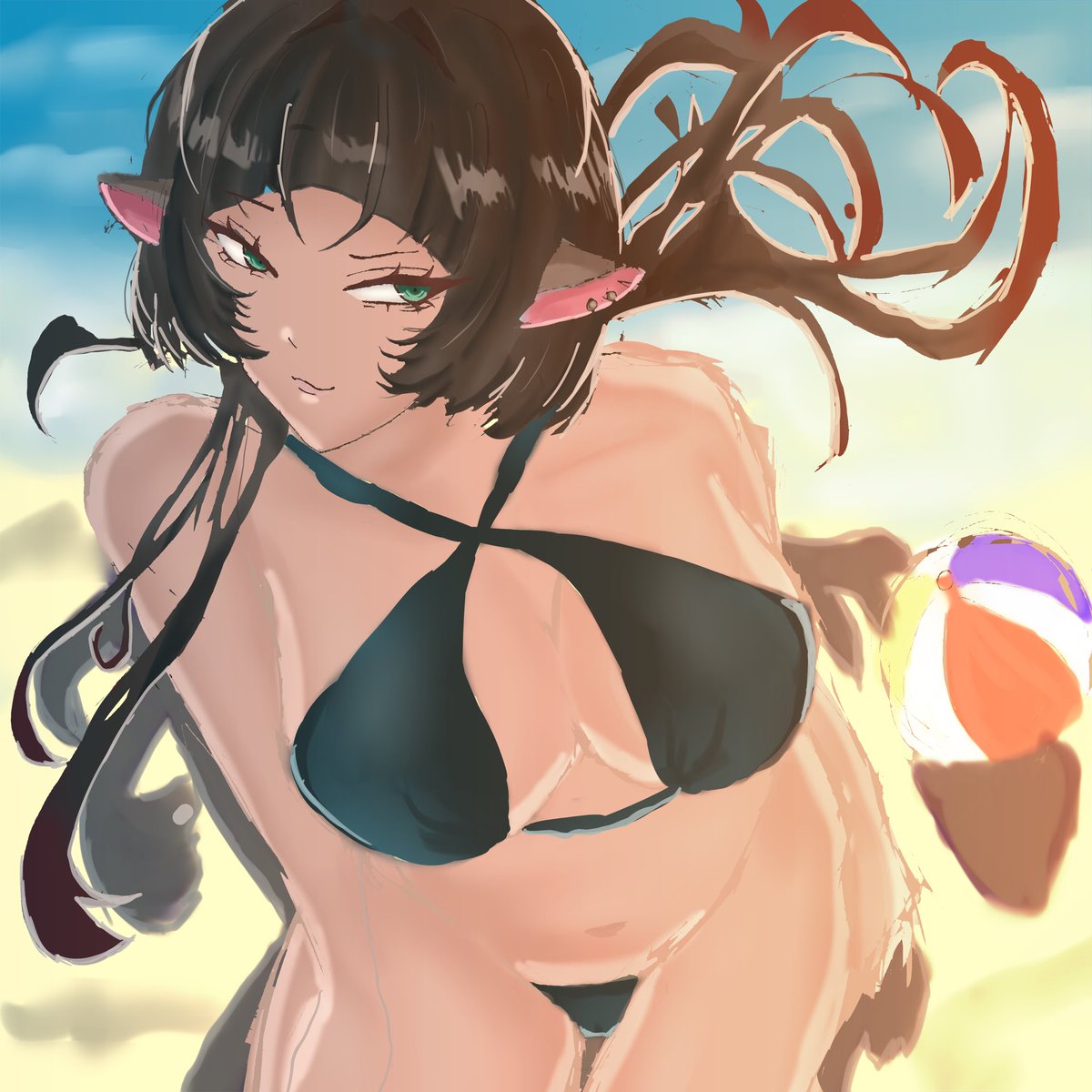 zerosankawaii's tweet photo. 線を整えるのがすごく面倒くさい！！！
 #ゼンレスゾーンゼロ #夏イラスト https://t.co/nF1yzcXoWG
