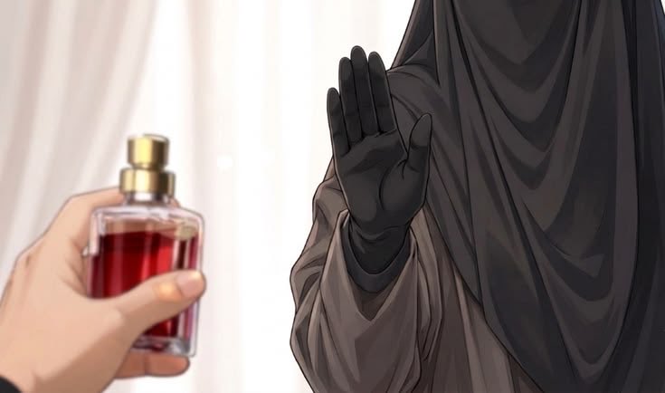 v8rra's tweet photo. We need to normalize leaving perfume outside the home. The Muslimah should guard her ḥayāʾ and avoid drawing unnecessary attention. اتقِ الله واحفظي حياءك https://t.co/4a0sP2cmNn
