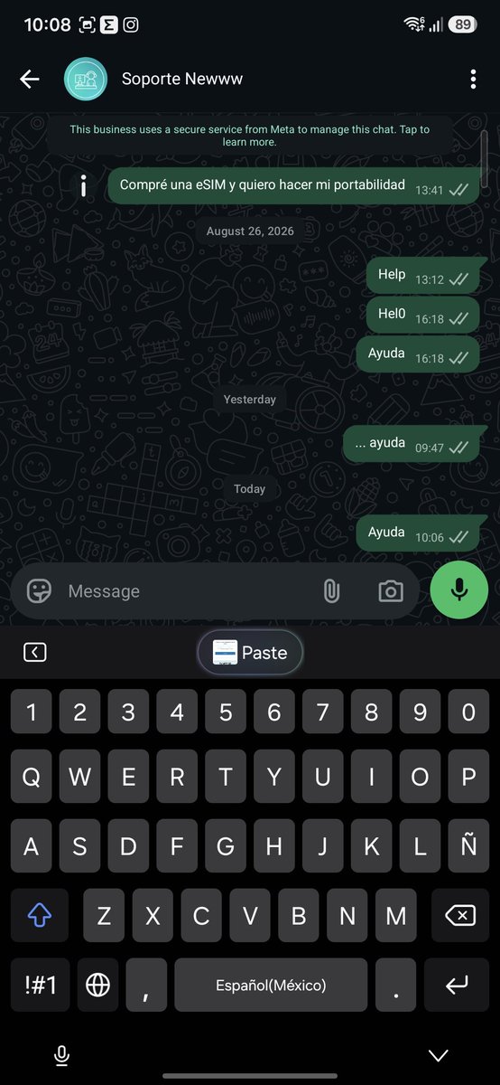 Hinekun's tweet photo. @NewwwMexico mi portabilidad ya esta realizada pero al recargar dice que mi numero no es de la red newww, nadie en soporte ayuda. https://t.co/l3MmXh5icE
