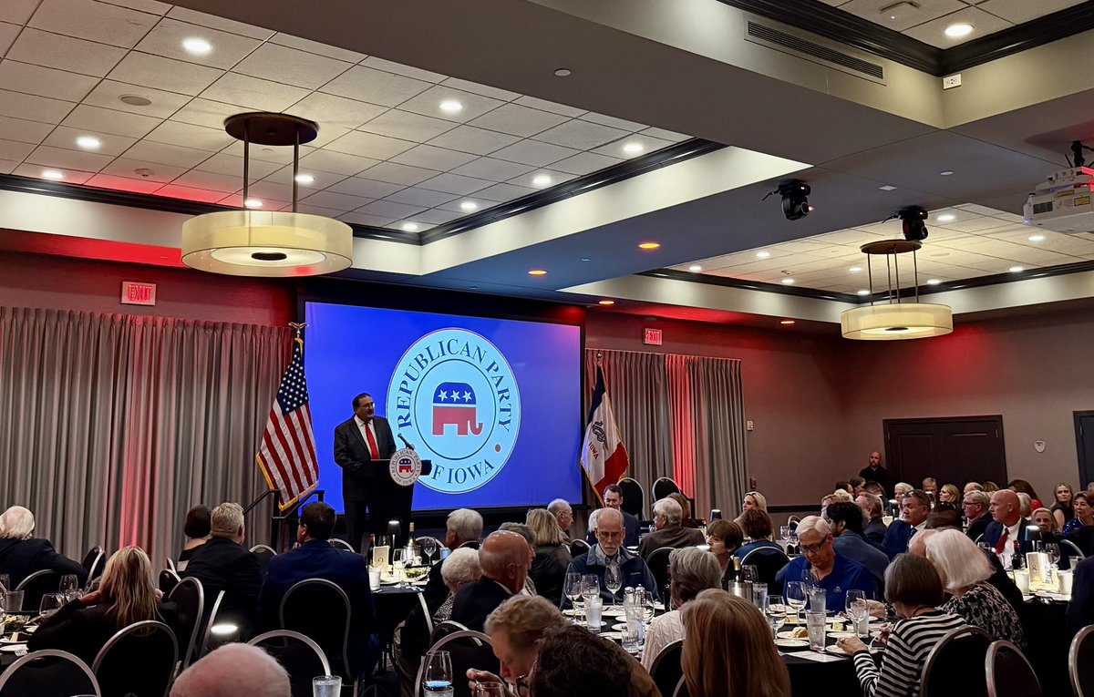 IowaGOP's tweet photo. What a wonderful evening last night in West Des Moines celebrating and honoring @joniernst!

Iowa’s first female U.S. Senator and the first female combat veteran elected to the U.S. Senate, Senator Ernst has left an enduring mark on Iowa and our nation. 

From “Make ‘Em Squeal” to Sarah’s Law, her legacy will last far beyond her time in office. We are grateful for her leadership and dedicated service to the people of Iowa. 

Thank you, Senator Joni Ernst! 🇺🇸