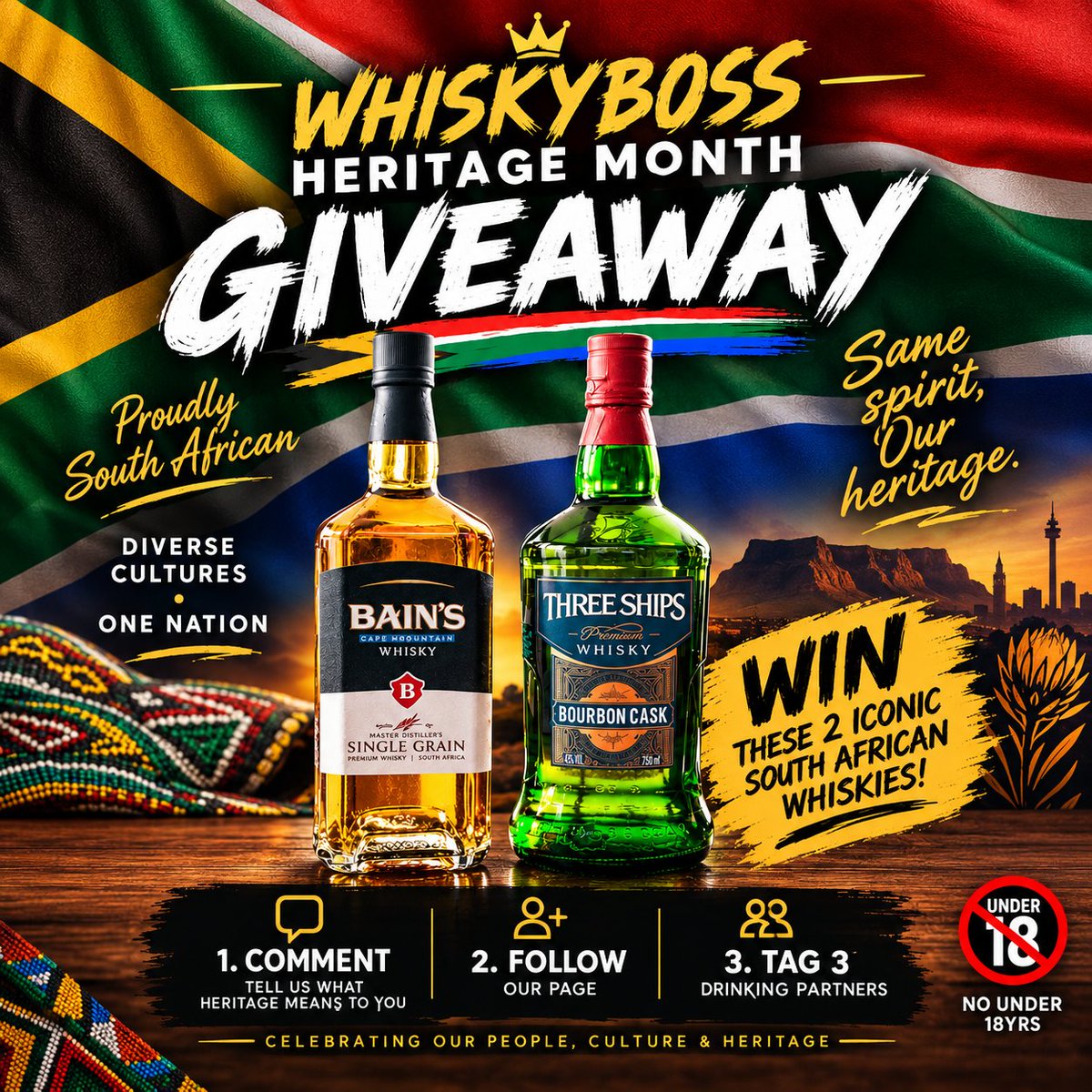 WhiskybossSA's tweet photo. 🥃🥃🥃🥃Giveaway🥃🥃🥃🥃

Never to late to Giveaway 2 popular Iconic Whiskies from South Africa for Heritage Month✨️

Comment, Follow and Tag to be a Winner 🏆 

Closing date 30th September 2026.

#whiskyboss #Giveaway #heritagemonth🇿🇦 https://t.co/YrNy8oJDJ7