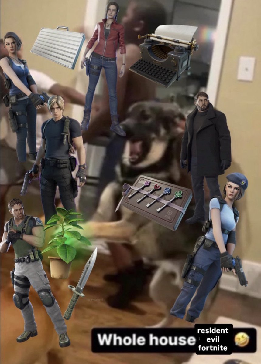 revedentevil's tweet photo. whole tl resident evil fortnite skins https://t.co/mBefWRqNRK