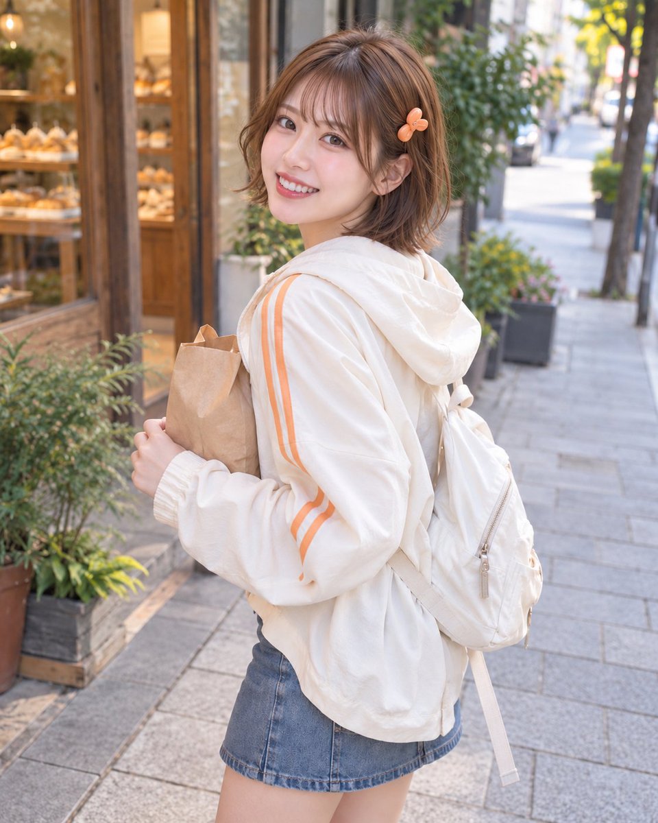 AiRis_project's tweet photo. お昼だよ〜！心晴です🧡

パン屋さんに寄ったら、いい匂いに負けました���
ひとつだけ買うつもりだったんだけどな。笑
みんなのお昼はなに？

#AiRis #アイリス
#日向心晴 #AIアイドル https://t.co/lgXoBFkVGu