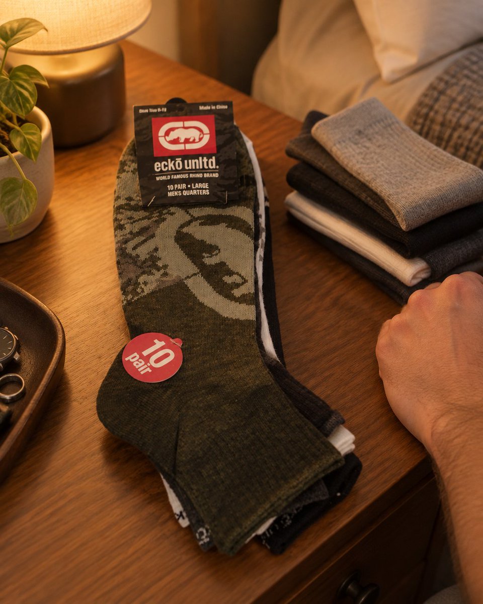 Shorty240513's tweet photo. Socks so reliable they outnumber your excuses for leaving the house. Ecko men's quarter socks — 10-pack, cushioning &amp; moisture control for long shifts and sweaty commutes. Toss ’em in the drawer and pretend you’ve got it together. #MensFashion #Socks Tap the link in bio. https://t.co/tSv8E3Yric