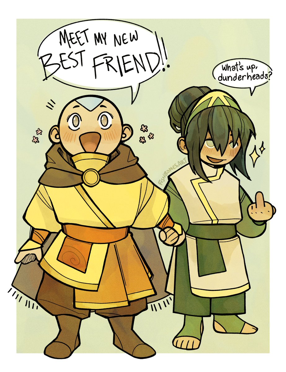FishbonesArtt's tweet photo. Atla god AU, Toph's origin

Unlike the other god children, she didn't find any mentors when she emerged. As the goddess of victory, anyone that had her in their possession was sure to win any battles, so she was stuck as a glorified trophy until Aang saved her

#atla #toph #aang https://t.co/QzZVcx1EIx