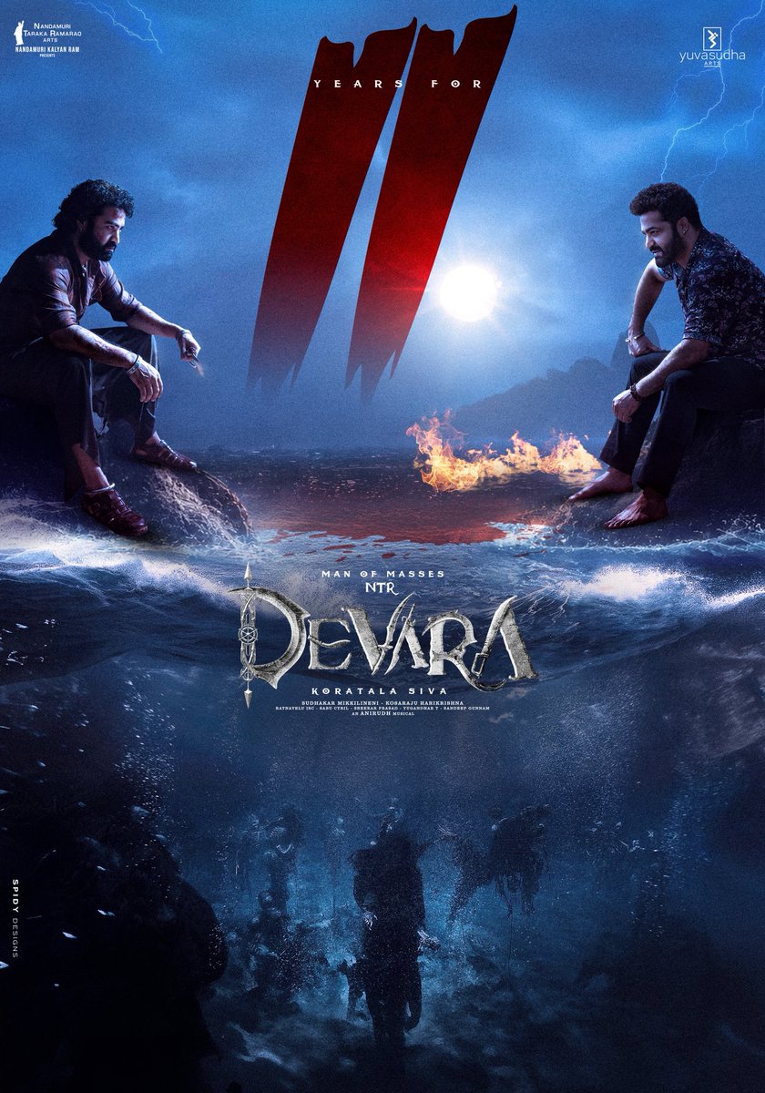 NTRFanTrends's tweet photo. Some fears disappear with time.
But the fear of #Devara only grows deeper. 🌊🔥

Two years ago, The Man of Masses @tarak9999 gave us a force that time couldn’t wash away. 🐯

#2YearsForDevara @DevaraMovie https://t.co/E3ZHf6o5UJ