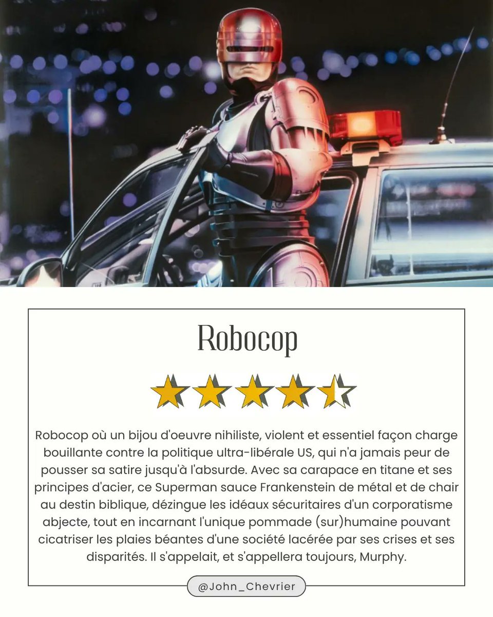 michellygtinha's tweet photo. صورة نشرها Fucking Cinephiles في 26 أغسطس 2026، مع الإشارة إلى splendor. films وjohn_chevrier. قد تكون ملصقًا ونصًا عن روبوكوب: عمل عدمي وعنيف وأساسي ينتقد السياسة الأميركية فائقة الليبرالية بسخرية تصل إلى العبث. اسمه مورفي وسيبقى دائمًا مورفي. https://t.co/abvHww4I51
