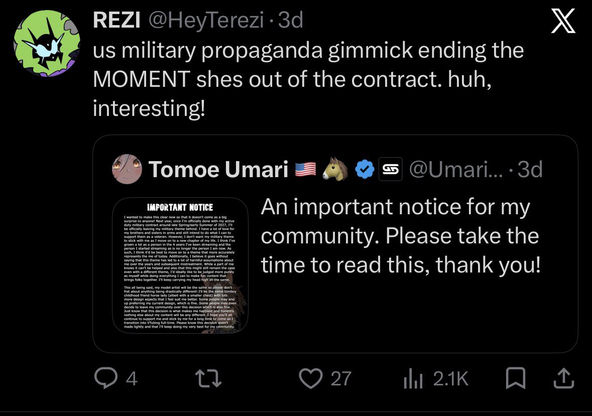 peppyrmynt's tweet photo. Change, when gradual and done gently, is often much better received. The better move here would have been to just let these changes happen in a more natural way. Sure some people would baselessly speculate, but making an effort to point it out through an announcement invites way more of that, like these kinds of dogshit takes: