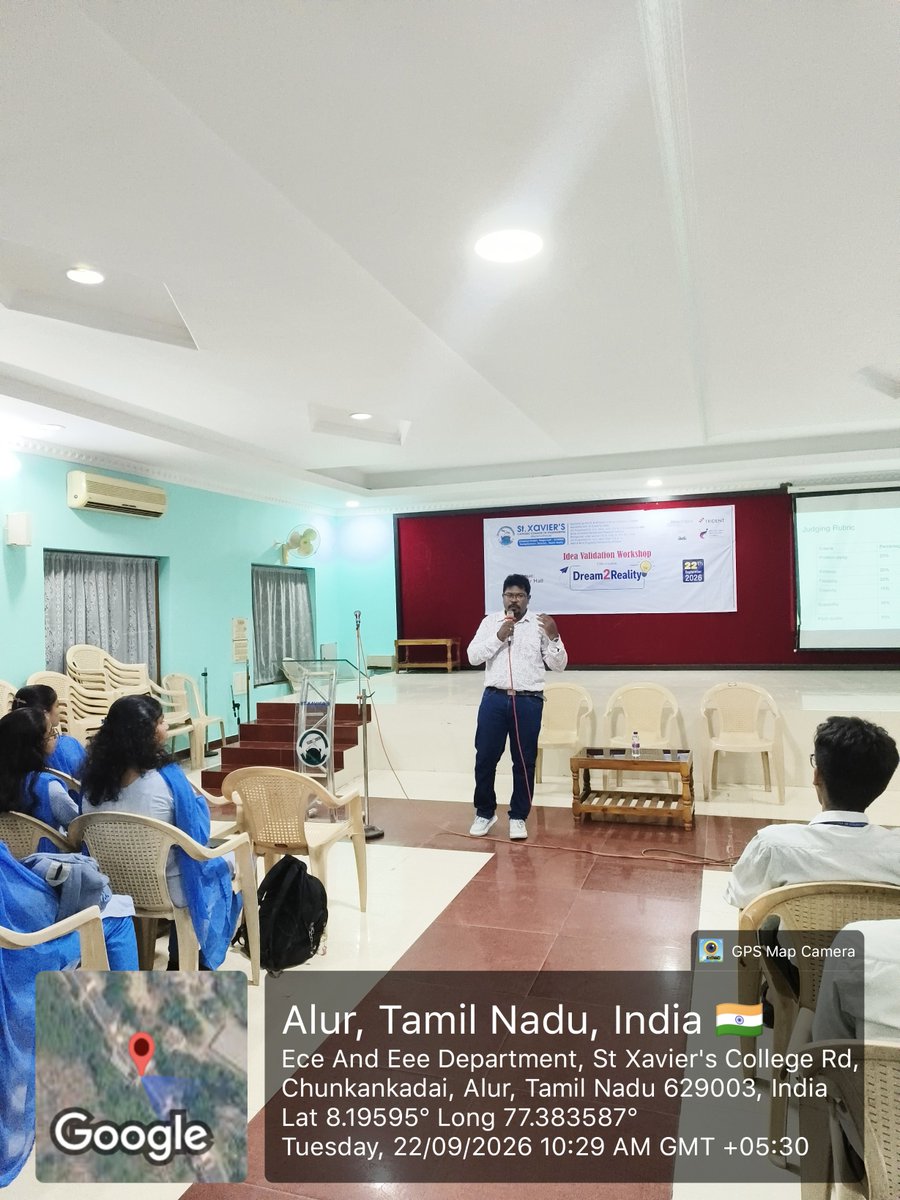 stxaviersmedia's tweet photo. 🚀 Dream2Reality – Idea Validation Workshop at St. Xavier’s Catholic College of Engineering!

104 students gained expert insights on transforming ideas into validated, impactful solutions through industry interaction.

#Dream2Reality #IIC #SXCCE #StudentInnovation #IdeaValidation https://t.co/3eBPqAROm2