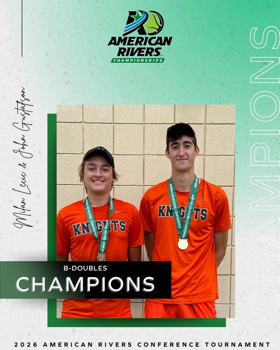 AmerRiversConf's tweet photo. M🎾: 𝗠𝗲𝗻'𝘀 𝗧𝗲𝗻𝗻𝗶𝘀 𝗕-𝗗𝗼𝘂𝗯𝗹𝗲𝘀.

🥇: Lecic / Gustafson, @WartburgKnights 
🥈: Rademacher / Voss, @NWUSports 
🥉: Popa / Day, @LorasAthletics 

#rollriversMTN https://t.co/5bPBRiurE0