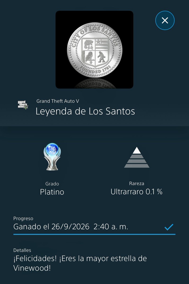 ocram_cr's tweet photo. 🏆 Leyenda de Los Santos
Platino Grand Theft Auto V
#PlayStationTrophy
#PS5Share
#TrofeosPS5 #TrofeosPS4
#GrandTheftAutoV https://t.co/HPJ3nCqUZV