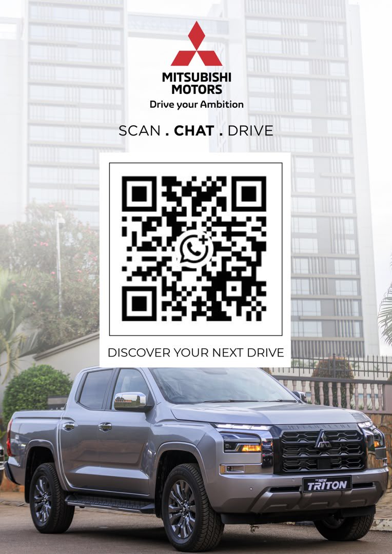VictoriaMotorsU's tweet photo. We are still here, and the Triton GLS is still on the forecourt.
Tomorrow is the last day of the display, from 10 in the morning until 10 at night.
📍 Marriott Nsambya | 10 AM – 10 PM
📞 +256 414 343 364 | 📧 info@motors.gmachgroup.com
#DiscoverYourNextDrive #MitsubishiTriton https://t.co/mbsYwOFE11
