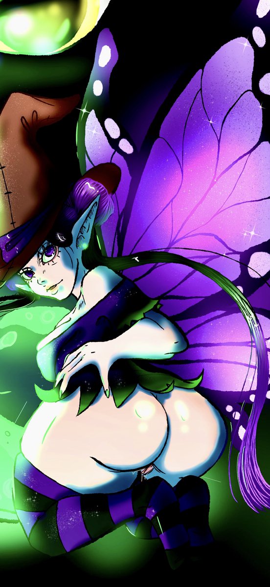 Evocrysart's tweet photo. Enjoy this naughty fairy commission i finished last night!! 💜💜✨🖤 #fantasyart #nsfw #fairy #cat #characterdesign #render #art #artist #benny #commission #witch #halloween https://t.co/lI06cSAqX4