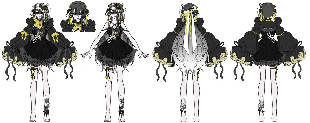 4iro2_'s tweet photo. これはアイコンの子の三面図下描き https://t.co/hYhSBS9m9Q