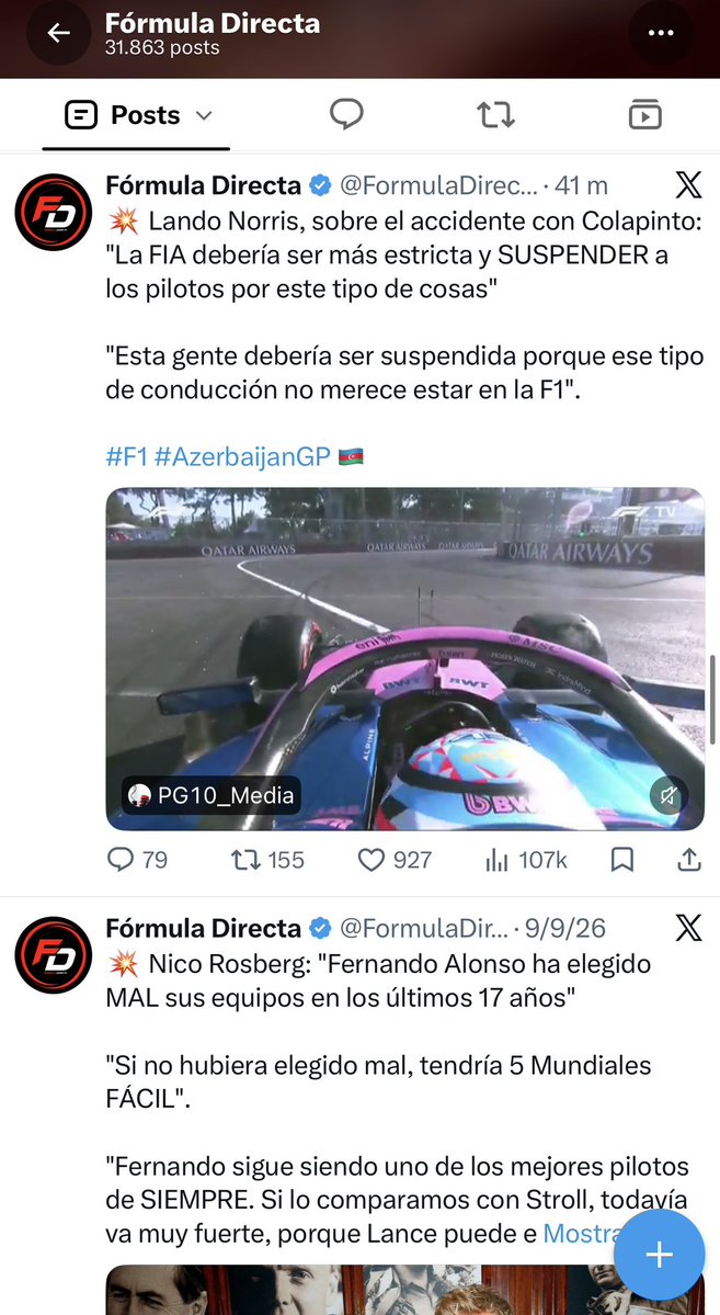 ekaitzgilf1's tweet photo. Por cierto, no quería dejar pasar esto por alto. Casi 20 días sin publicar ningún tweet. Hoy, ni si quiera se había publicado algo en el inicio de la carrera… pero justamente se publican las duras declaraciones de Lando Norris hacia Franco Colapinto.

Así también se genera hate. https://t.co/1mK8q35Lct