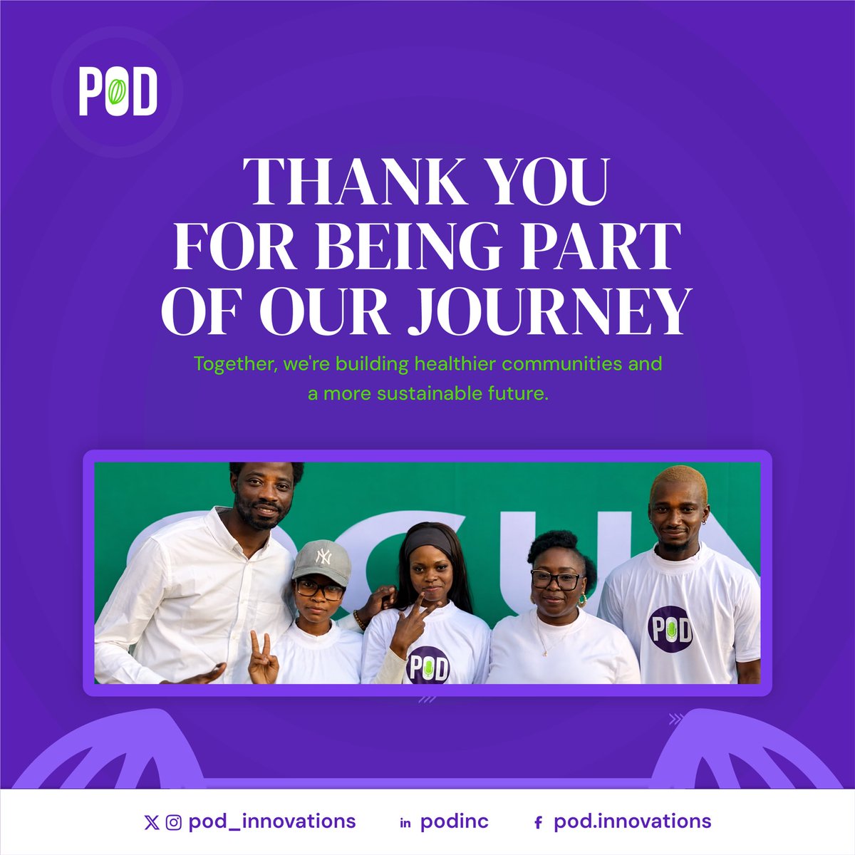 pod_innovations's tweet photo. Community is at the heart of what we do. 

Thank you to everyone who engages, supports, and grows with us. Every interaction brings us closer to creating sustainable solutions with real community impact.

Here’s to innovation, sustainability, &amp; growing together. 

#PODInnovation https://t.co/QTaFuv7qcI