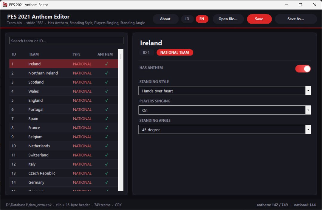 pesfiles's tweet photo. PES2021 Anthem Animation Editor v2 by About PES ID
https://t.co/VcxJzqfW7k

Anthem and animation customization tool for #PES2021
#eFootball2027 #PES2021 #eFootball #pesfiles #PES2017 #PES https://t.co/GvZ7sDrnG4