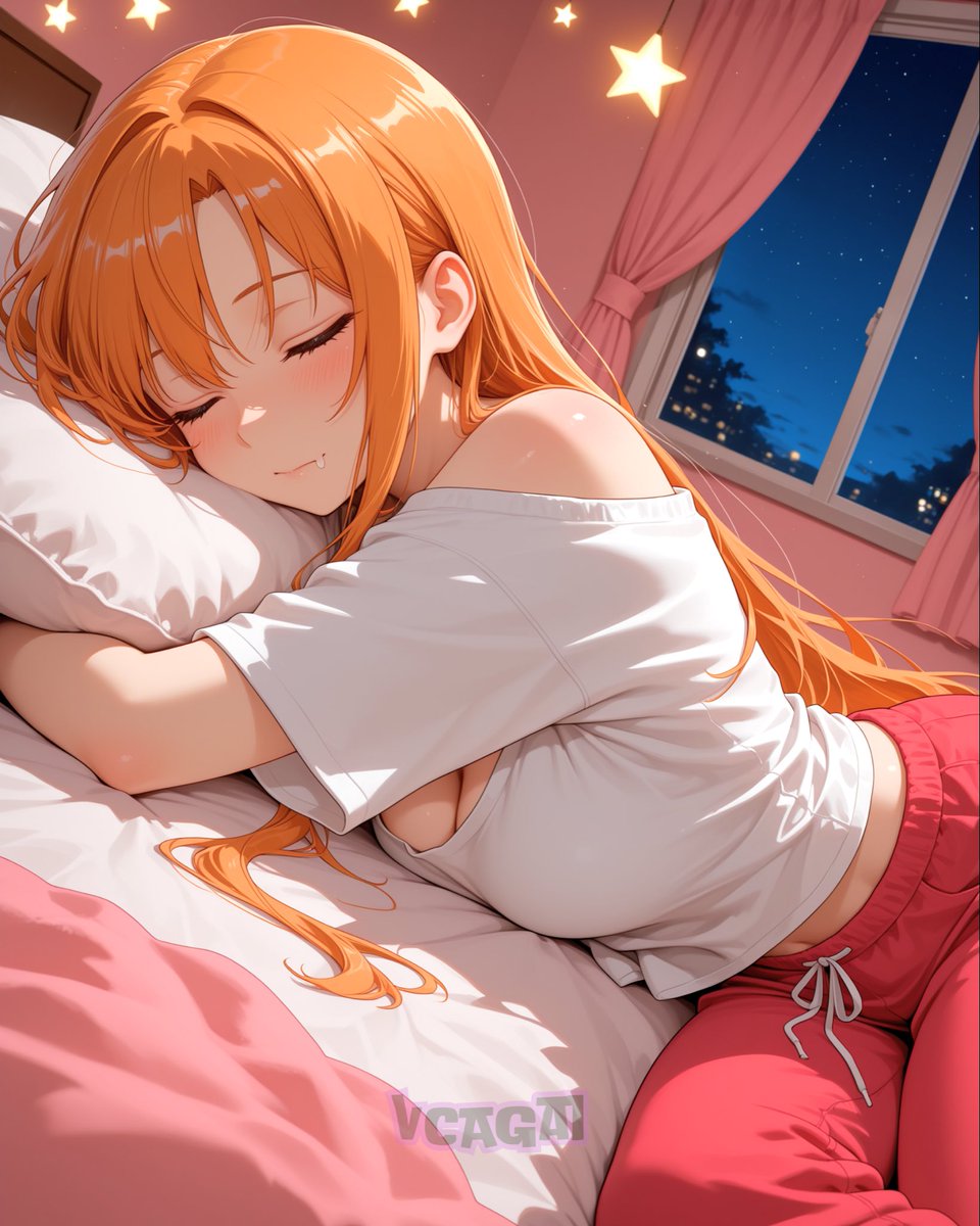 Vcagaibackup's tweet photo. When was the last time you slept like this? 
I feel like recently I haven’t been sleeping very well and I am really wanting to sleep like this like a baby, but I keep waking up and checking my phone 

#AIArt #AIイラスト #AIArt #Waifu #DigitalArt #asuna #swordartonline https://t.co/Y3tTwKqNuU