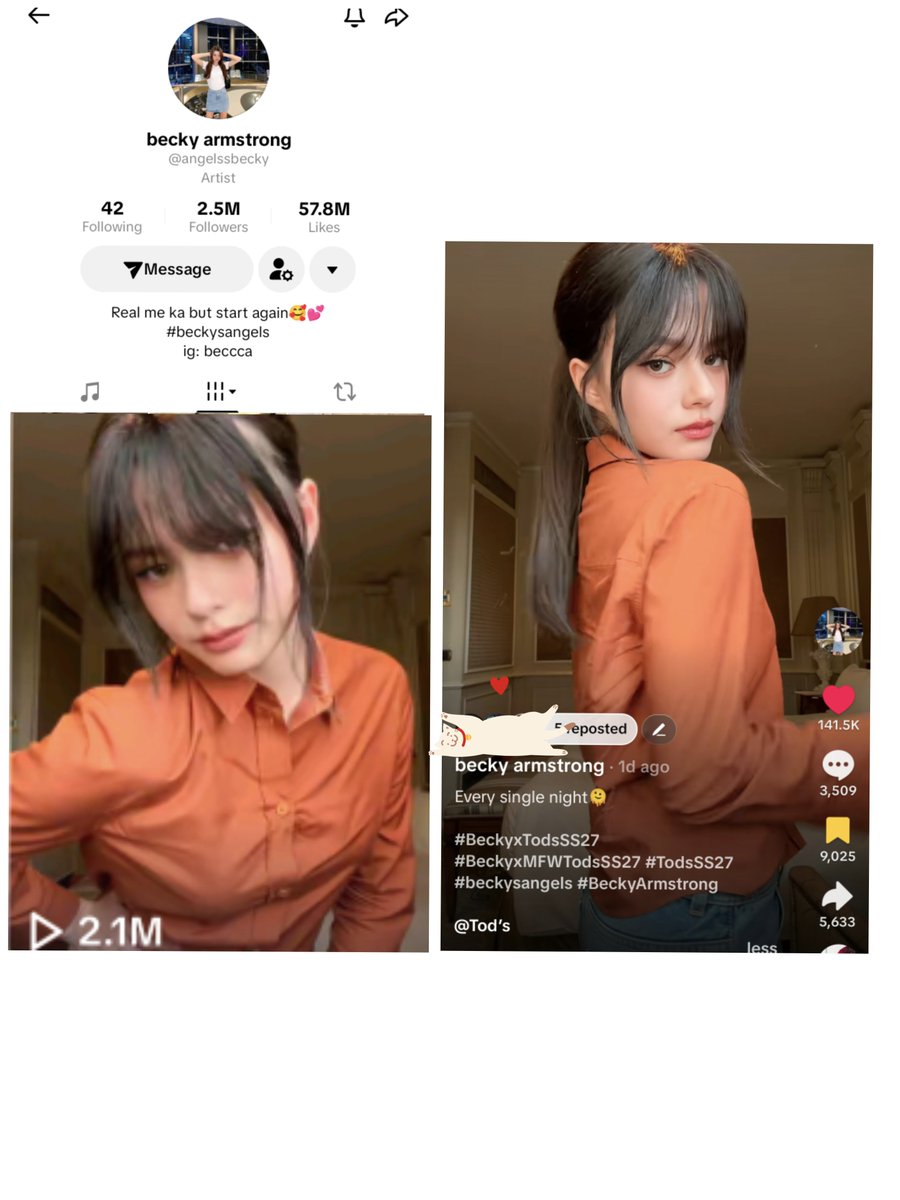 dd36960329's tweet photo. Please Engage IG/TikTok for becky

Like comment repost share save

🎯Goals 1M+Like

[ update ]
IG
1❤200k➡️300k  🔐500k
2❤345k➡️155k
3❤444k➡️56k
4❤435k➡️65k
TT
5❤141k🔜200k
5👀2.1M 🎯10M

#BeckyxTodsSS27
#BeckyxMFWTodsSS27 
#beckysangels
#BeckyArmstrong https://t.co/f0KqntRnRz