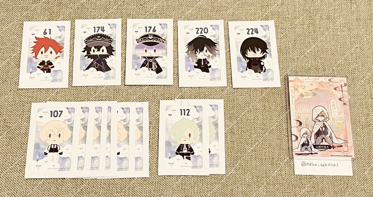 neko_sub0203's tweet photo. 刀剣乱舞 フリューくじ 御伴散歩 ぽちくじ その2 くじ券 半券

【譲】画像のもの
※画像2枚目破れあり

【求】 過去弾：長義、鶴丸
今弾：山姥切国広、長義、鶴丸、加州、面影、雲生(友人分)

郵送、大阪手渡し交換可能です。
検索からもお気軽にお声掛けください。 https://t.co/d08iUDO1NK