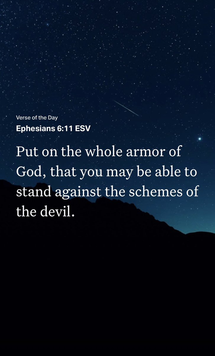 Exalted_Band's tweet photo. “Put on the whole armor of God, that you may be able to stand against the schemes of the devil.”
Ephesians 6:11 ESV https://t.co/ttCP8sFXmR https://t.co/LcOKeCnNkV