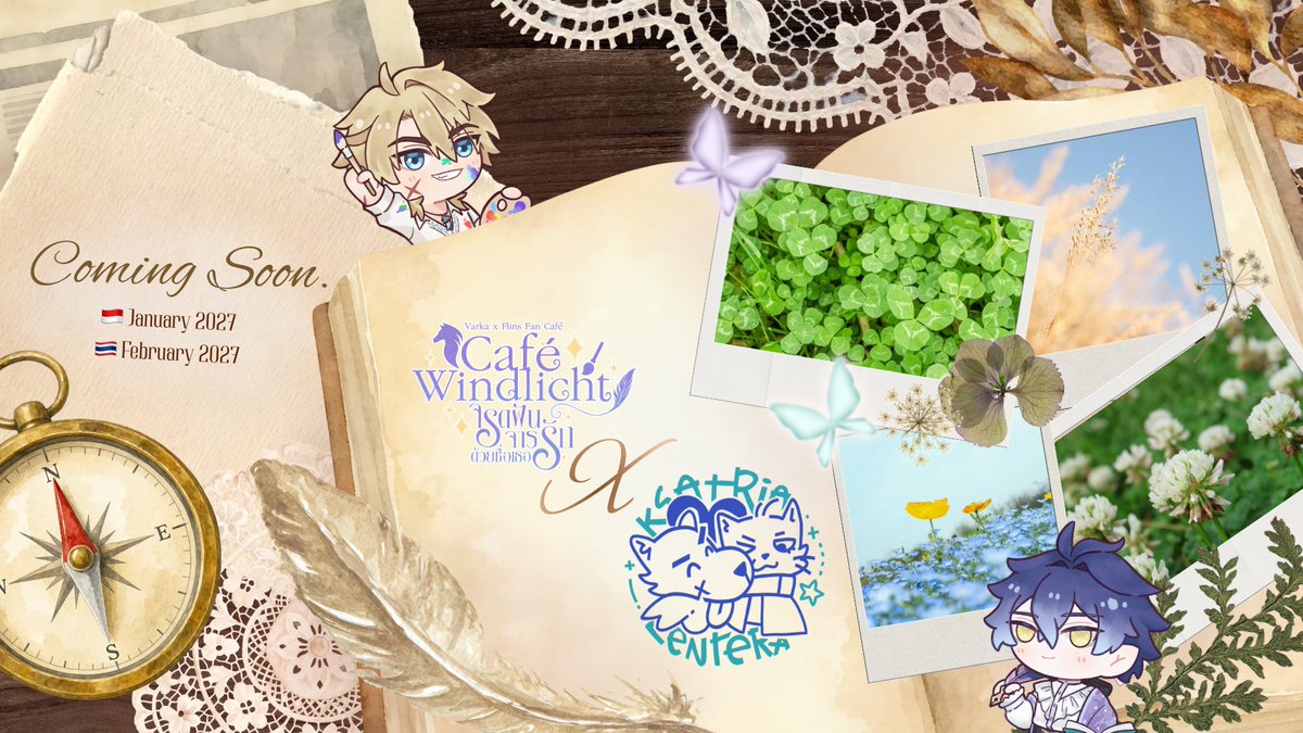 KsatriaLentera's tweet photo. 💛 Ksatria Lentera x @Windlicht_Cafe 💙

Varflins café event collaboration! ⚔️🕯️

Coming soon in 2027 
See you 🔜 

#windlicht_cafe #varflins #knightlight #ルカキリ https://t.co/zXKM0VQj2S