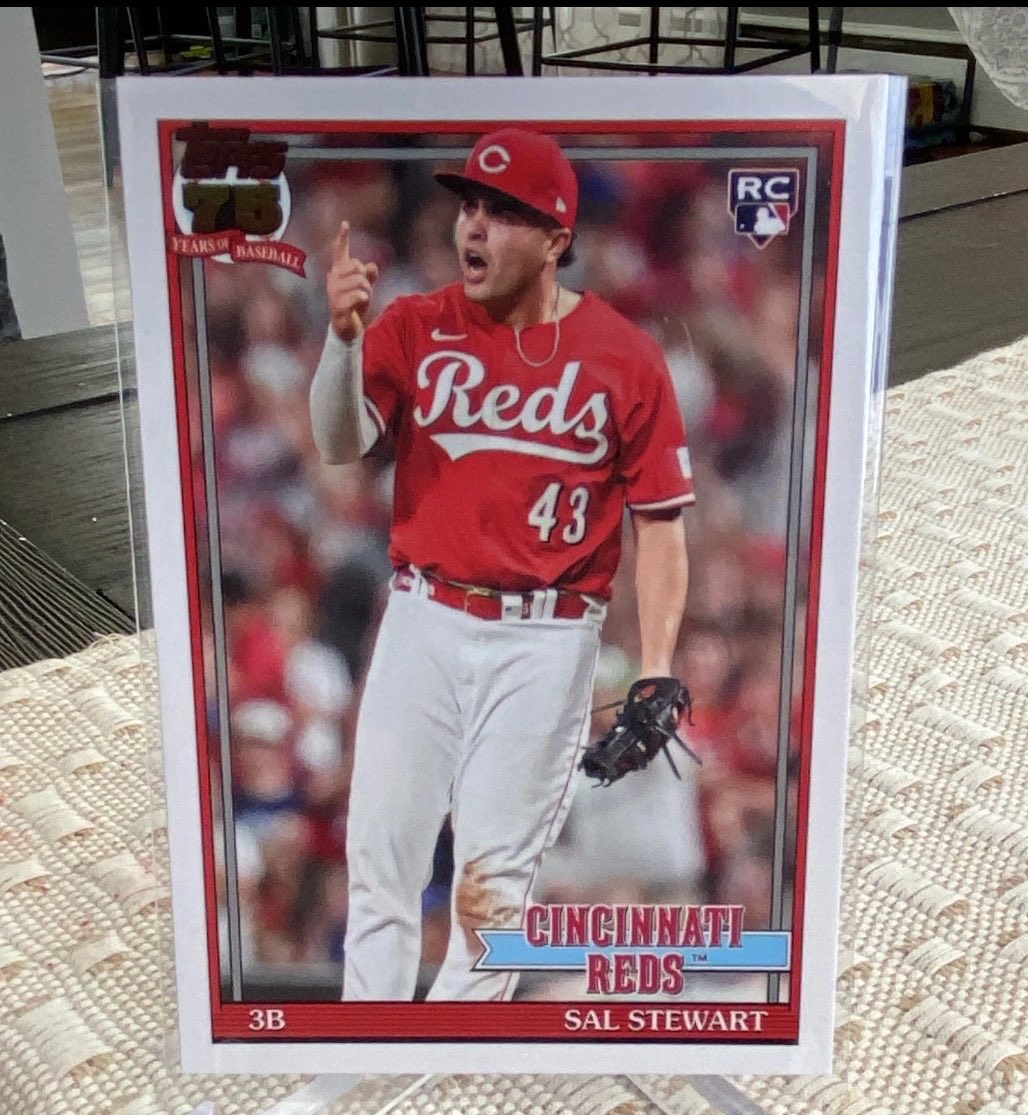 DJointPromotion's tweet photo. 2026 Topps Sal Stewart #91B2-13 1991 Topps Design Insert RC ROOKIE Reds https://t.co/IyxxgnW7xW #eBay #MLB #TheHobby #BaseballCards https://t.co/mr0BEE8QNE