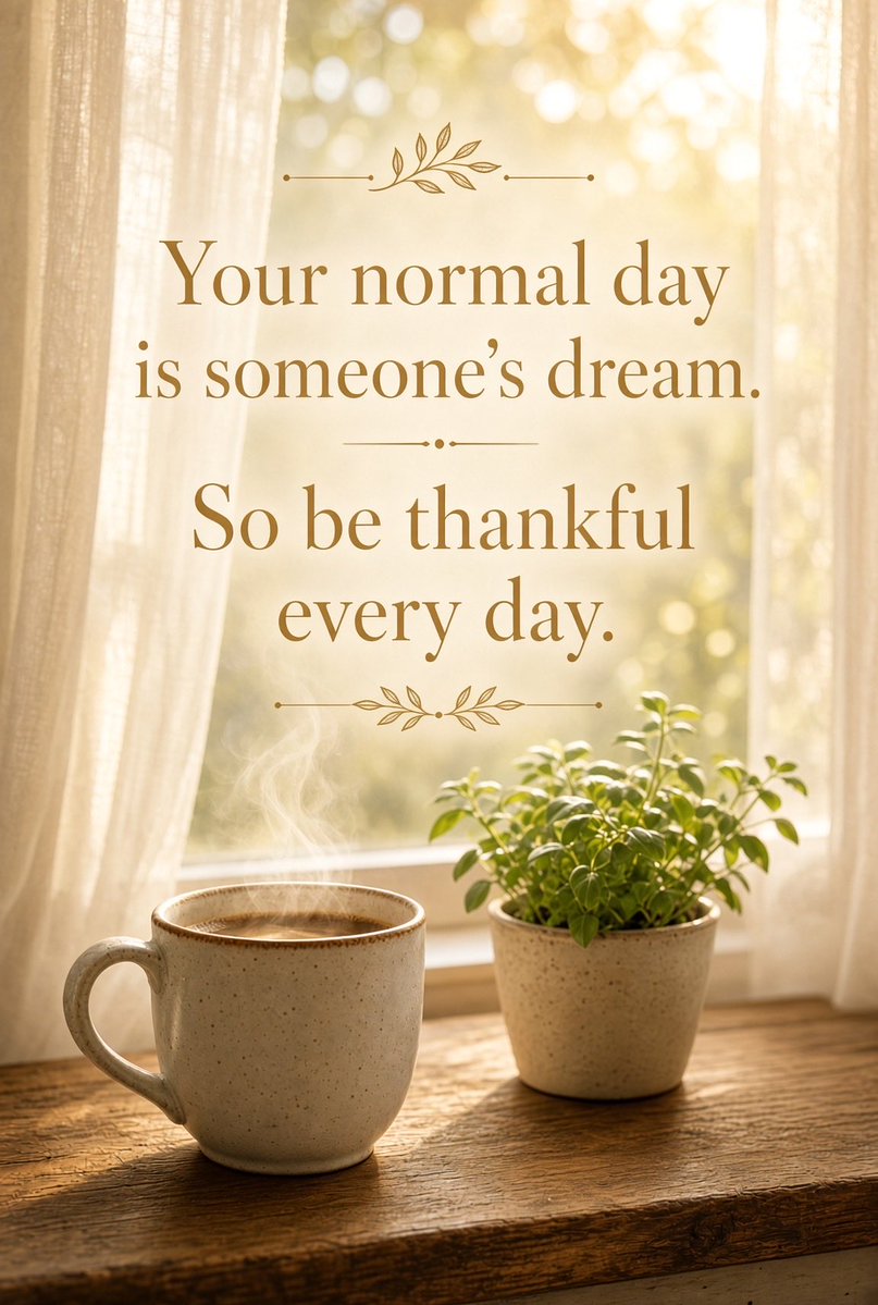MsPrint's tweet photo. We get so used to the coffee, the light through the window, the quiet start of the day… that we forget how many people would give anything for this kind of “normal.” https://t.co/kQNBMuh9vK