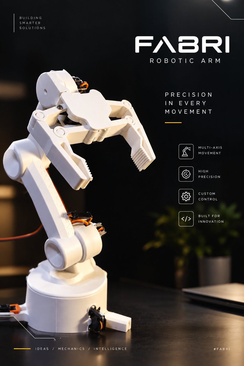 fabriroboticarm's tweet photo. FABRI is where digital instructions become physical movement. 🤖 #FABRI #Automation #Robotics https://t.co/7OjtLUdIFa