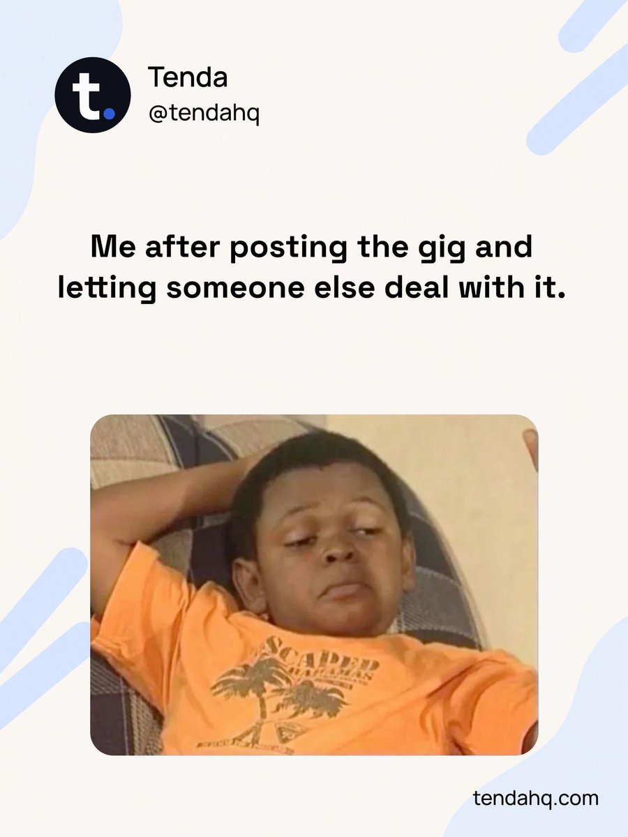 Tendahq's tweet photo. Sometimes you don’t need to do everything yourself. 😂

Post the gig. Let someone handle it.

#Tenda #gig #crypto #earn #onchain https://t.co/2aiNfBmpdE